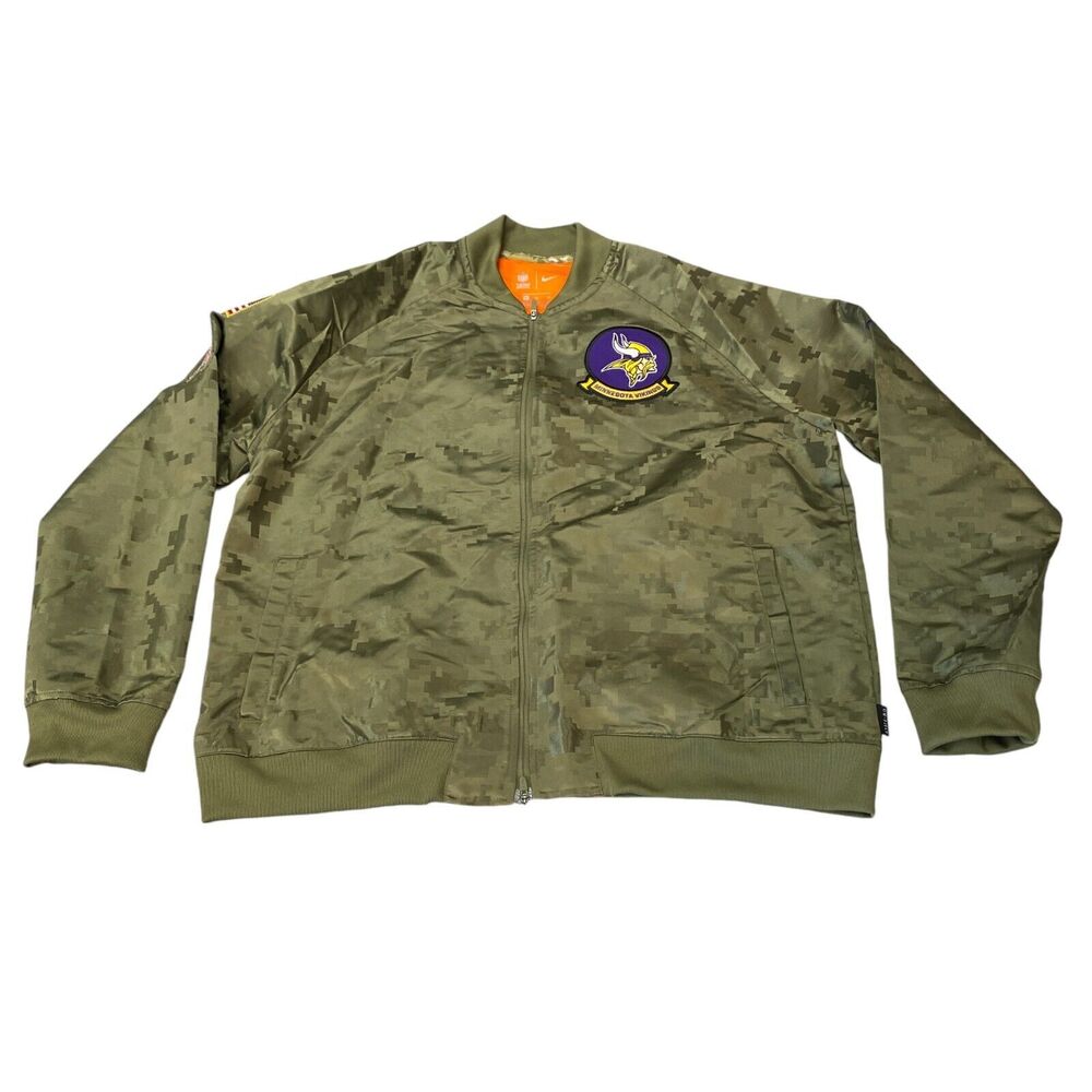 Minnesota Vikings Light Jacket BOYS XL Camo Nike NFL Salute to‎ Service